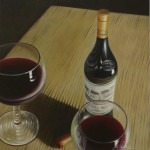 l'chayim (painting of wine bottle)