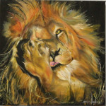lion lick by Harlene Cohen (original painting)