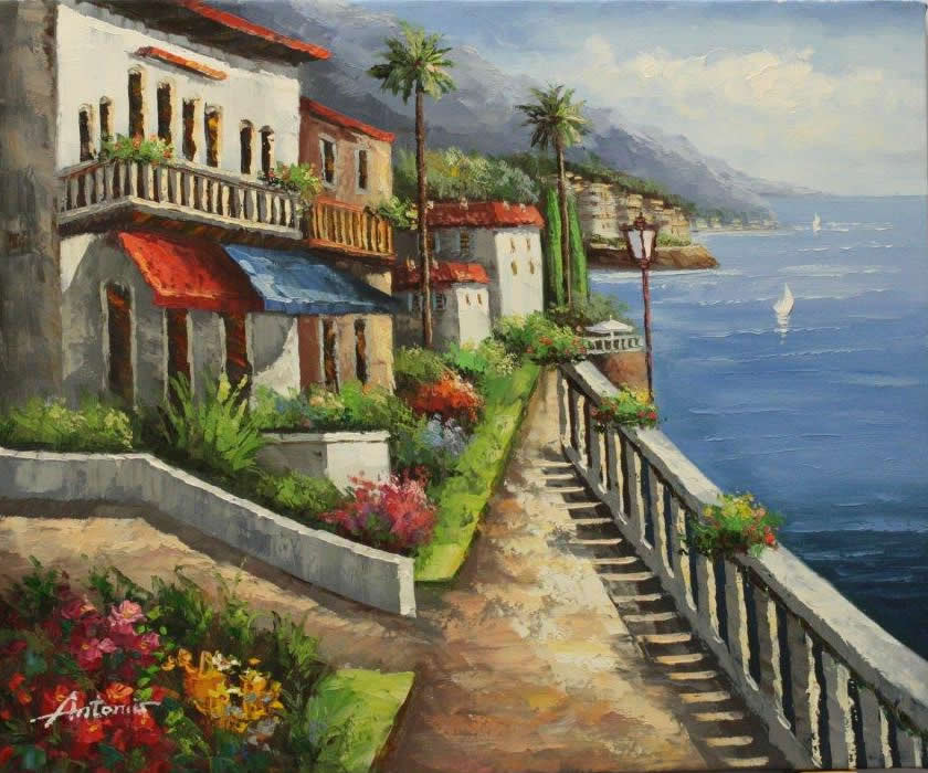 Italian Coast Line - Acrylic Art