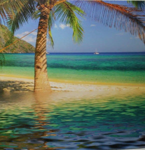 Island Beach (photograph print on canvas)