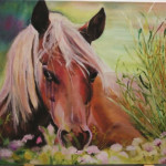 Stop and Smell the Flowers (horse, geclee)