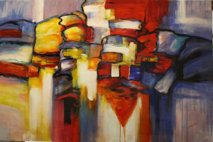 high gloss acrylic abstract (paintAings in Boca Raton)