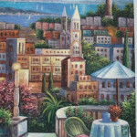European Coast Town Acrylic